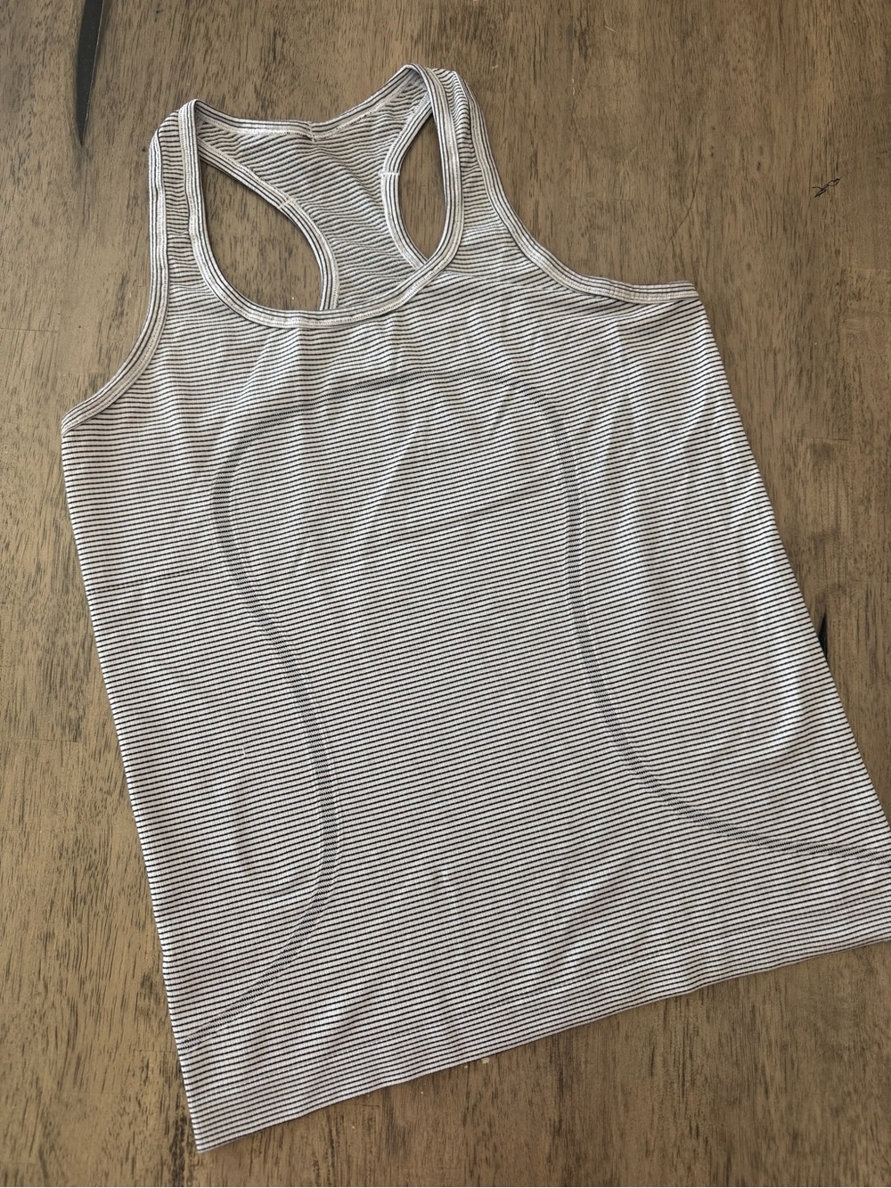 Lululemon swiftly tech racer back tank top workout 6 black white striped